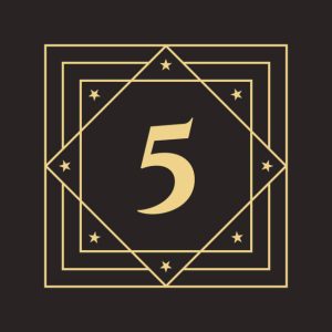 Elegancki i stylowy luksusowy logotyp - liczba 5 w środku