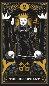 talia kart tarota w stylu vintage. Magiczne przepowiednie przyszłości, tajemnicze postacie.