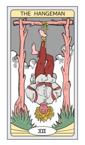 Ilustracja karty tarota – Wisielec