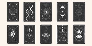 Elementy mistyczne: księżyc, słońce, magiczny motyl, wąż, fantazyjny znak. Ilustracja wektorowa.