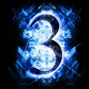 Niebieska abstrakcyjna cyfra 3