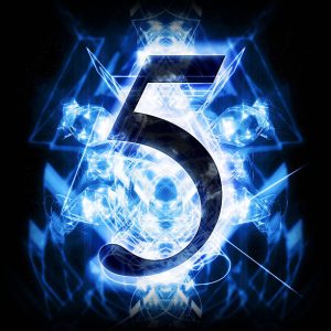 Niebieska abstrakcyjna cyfra 5